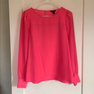 JCREW bright pink blouse